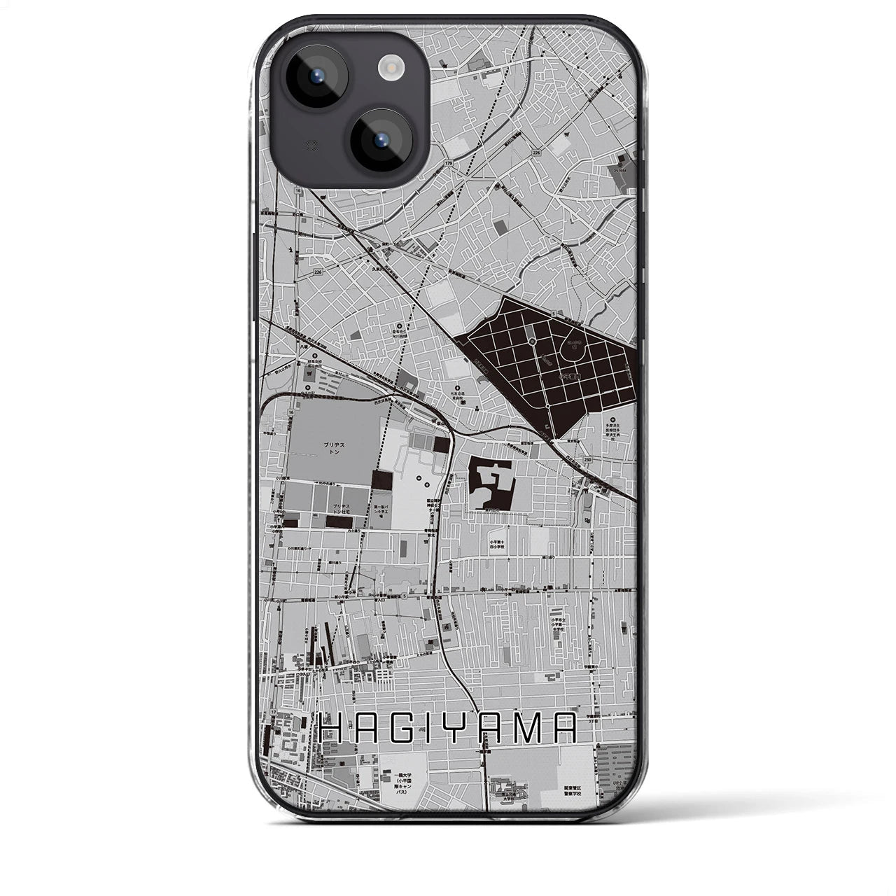 【萩山(東京都)】地図柄iPhoneケース(クリアタイプ)