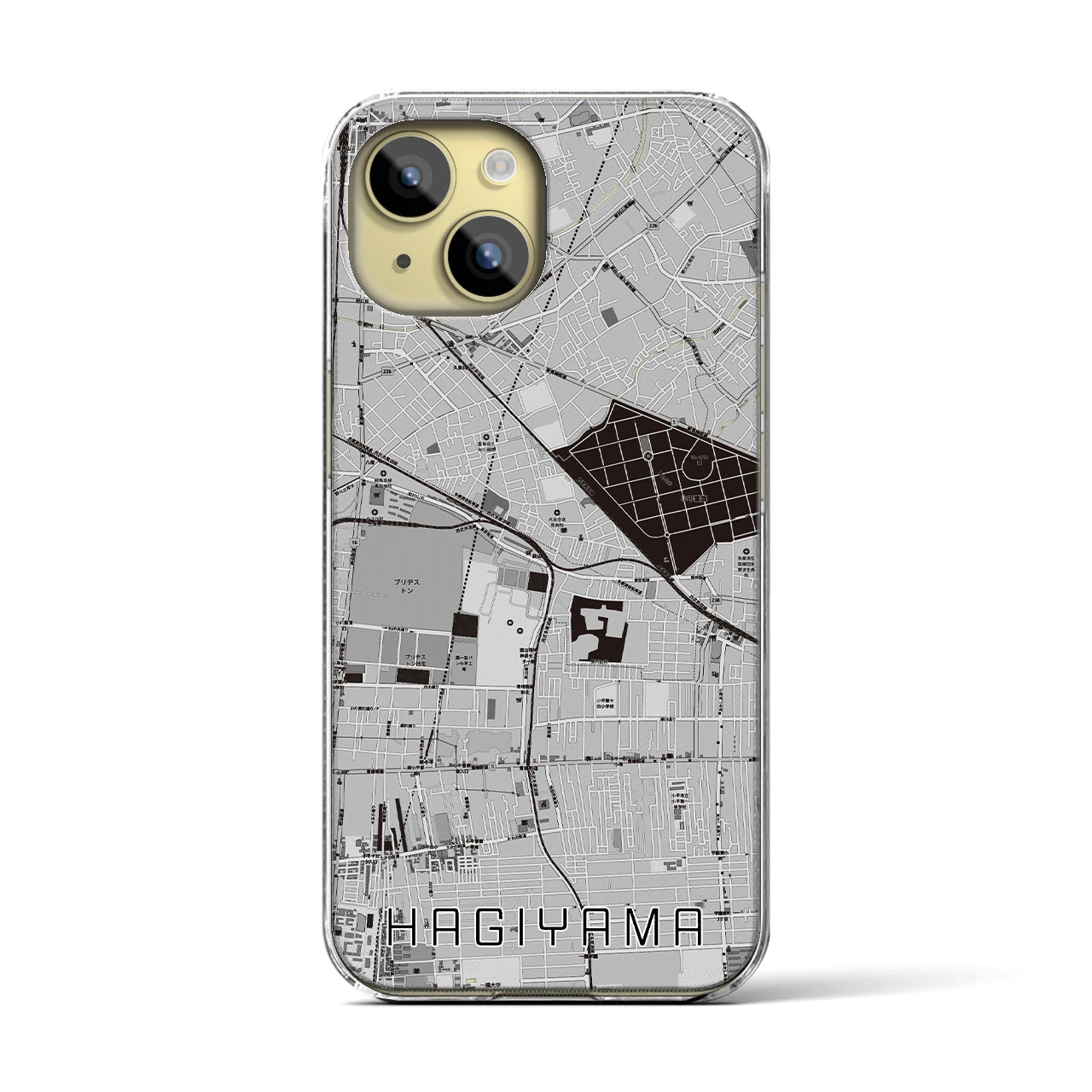 【萩山(東京都)】地図柄iPhoneケース(クリアタイプ)