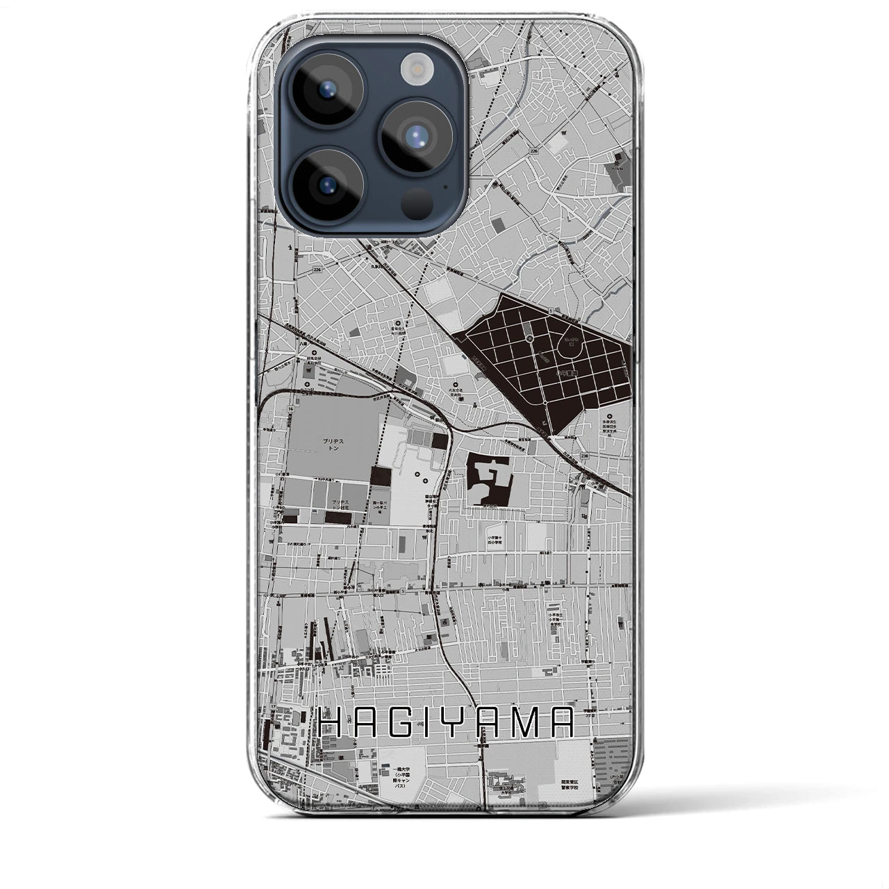 【萩山(東京都)】地図柄iPhoneケース(クリアタイプ)