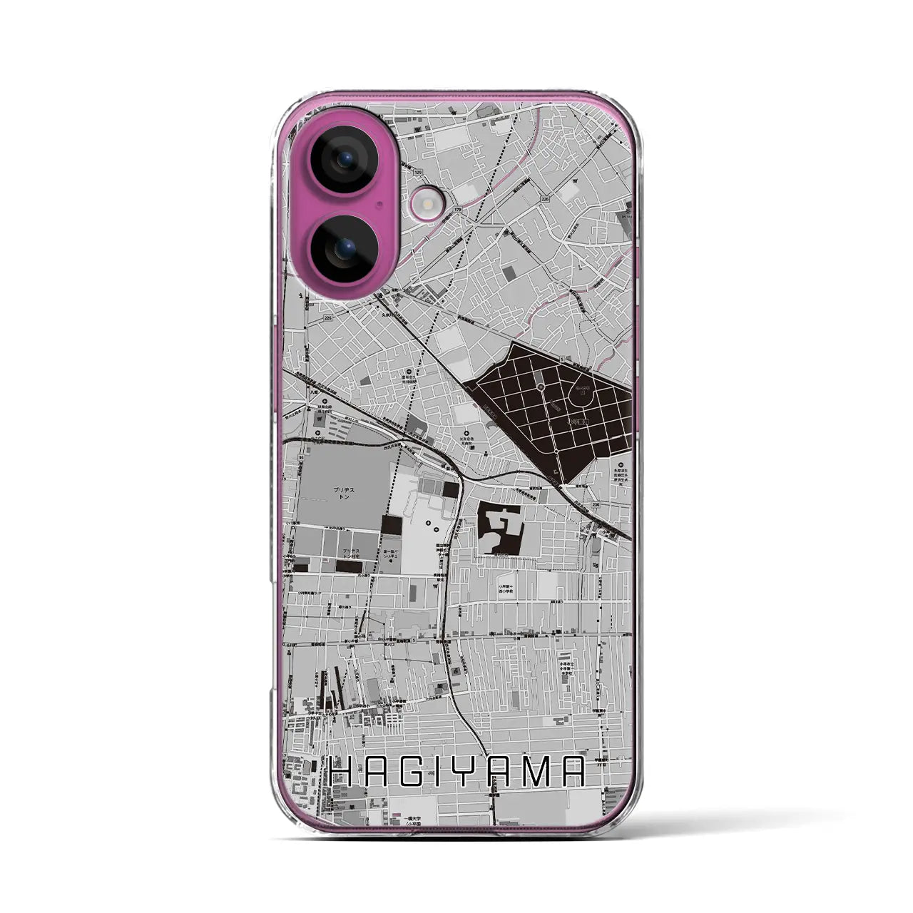 【萩山(東京都)】地図柄iPhoneケース(クリアタイプ)