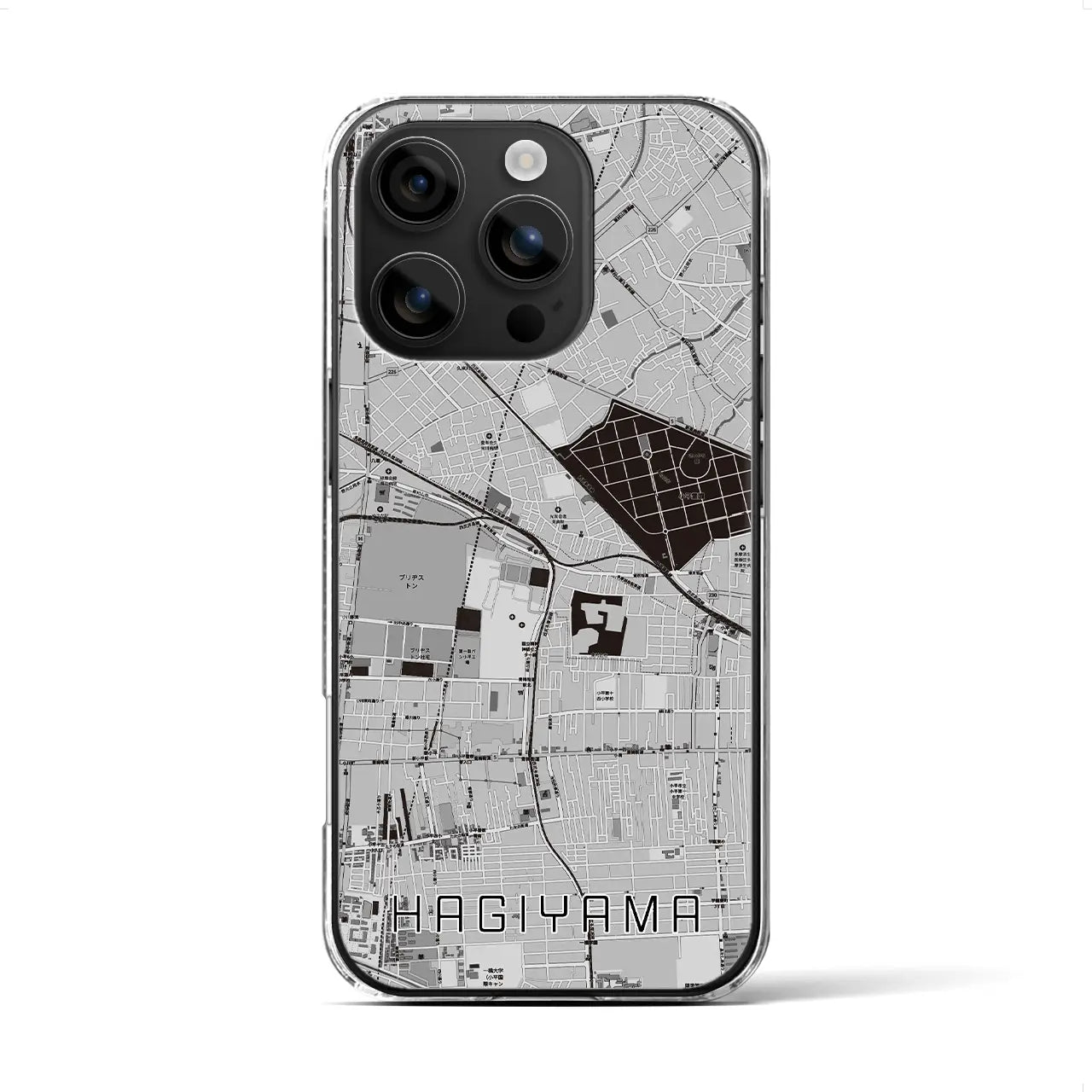 【萩山(東京都)】地図柄iPhoneケース(クリアタイプ)