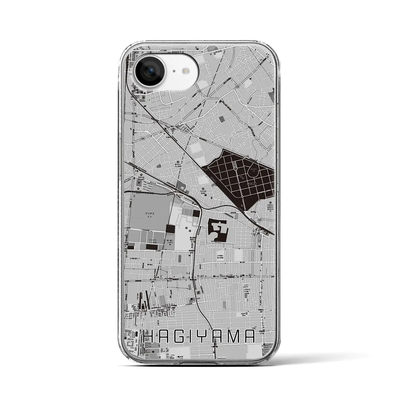 【萩山(東京都)】地図柄iPhoneケース(クリアタイプ)