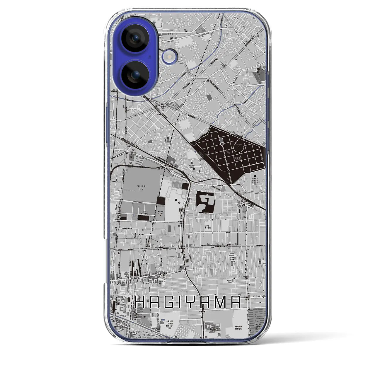 【萩山(東京都)】地図柄iPhoneケース(クリアタイプ)