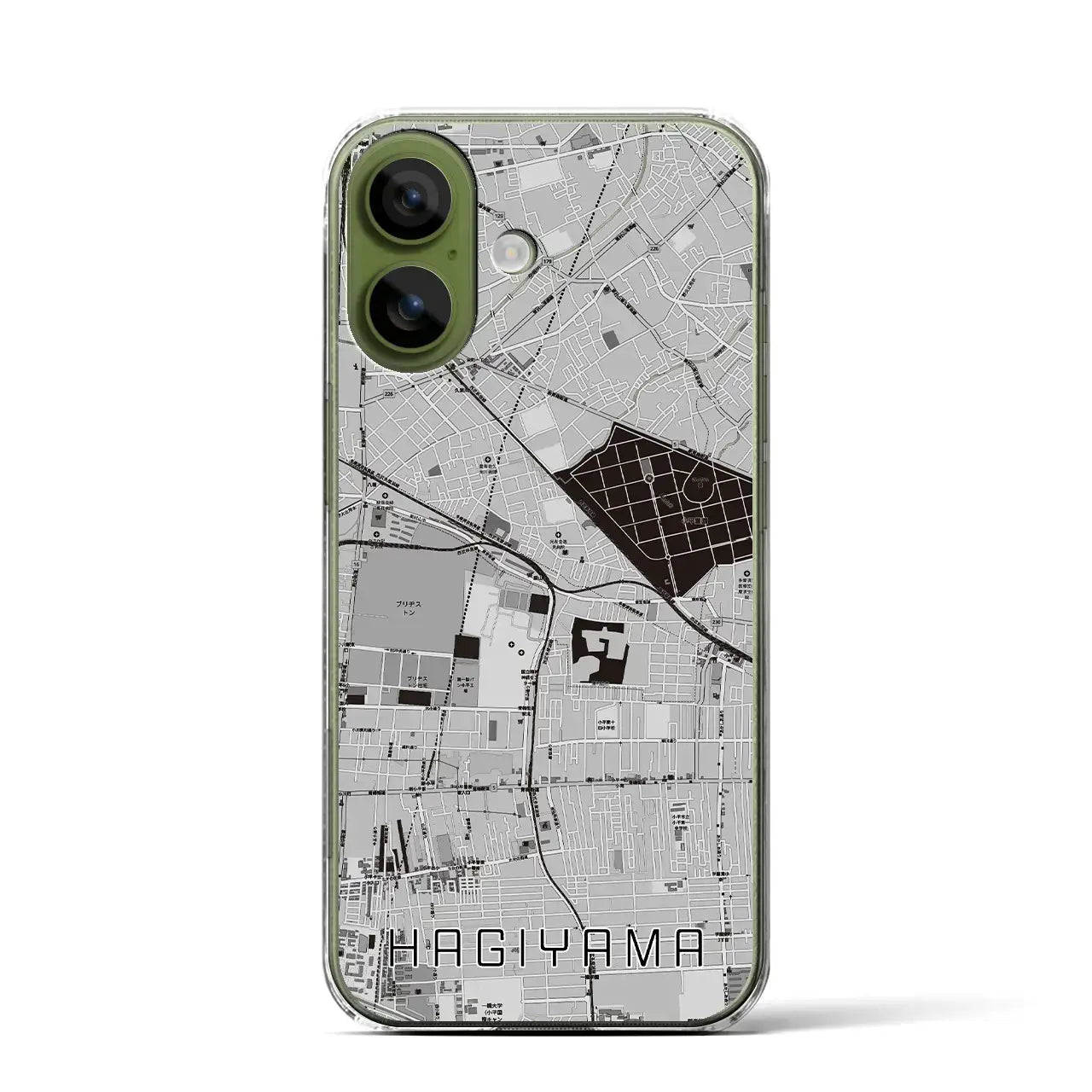 【萩山(東京都)】地図柄iPhoneケース(クリアタイプ)