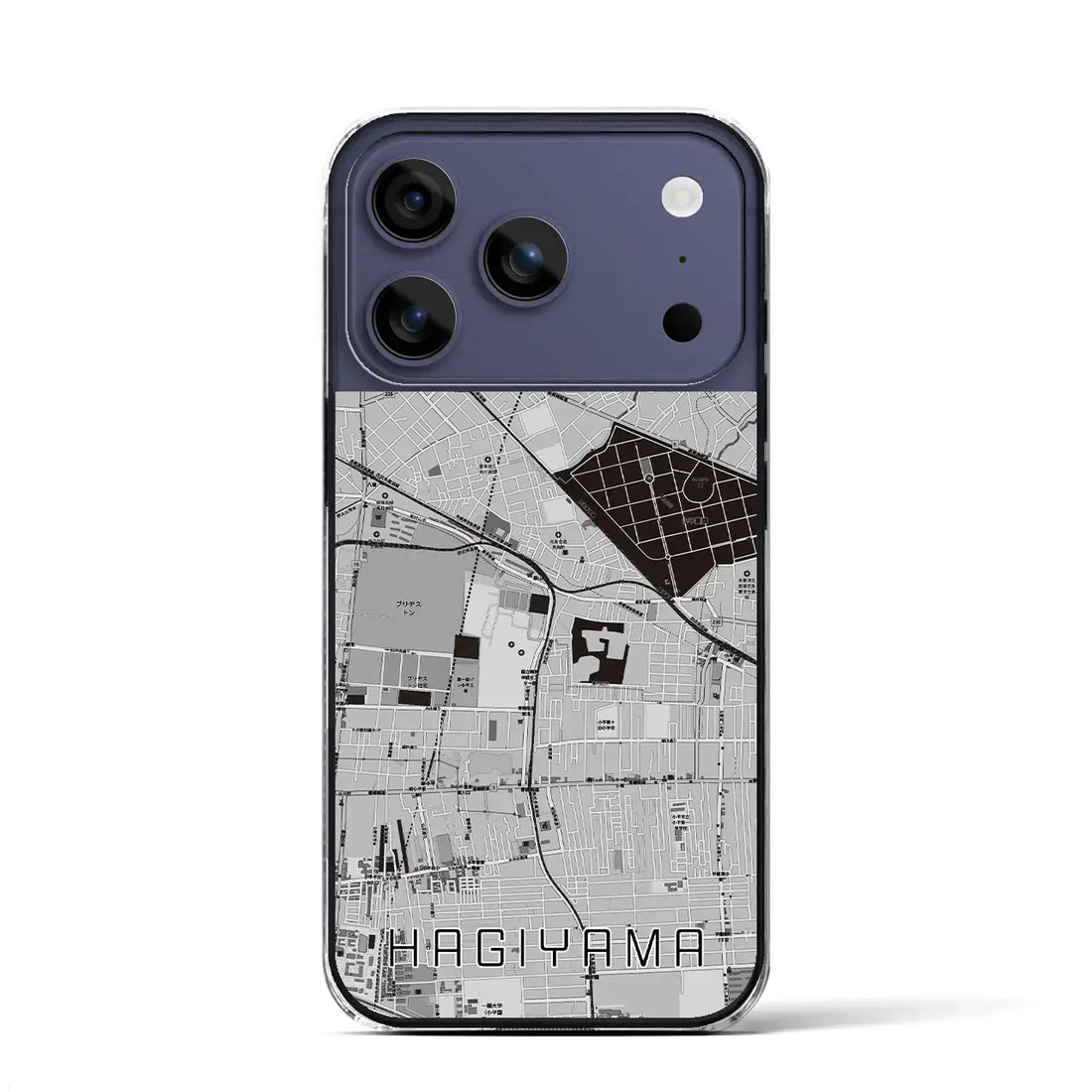 【萩山(東京都)】地図柄iPhoneケース(クリアタイプ)