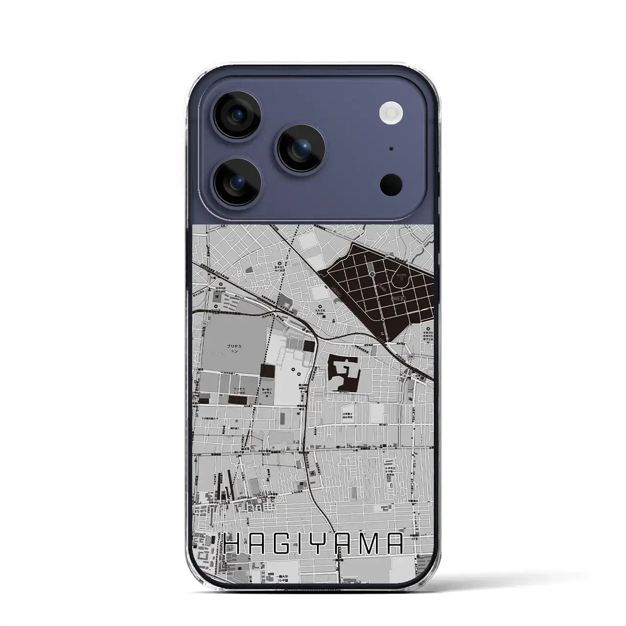 【萩山(東京都)】地図柄iPhoneケース(クリアタイプ)