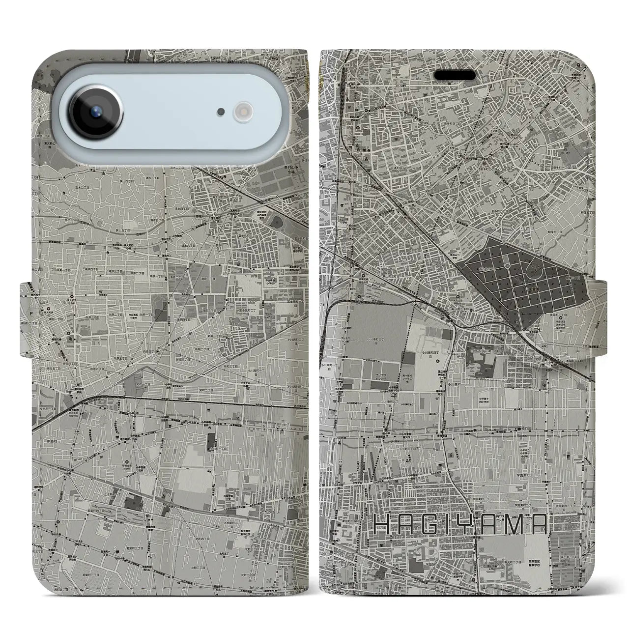 【萩山(東京都)】地図柄iPhoneケース(手帳タイプ)