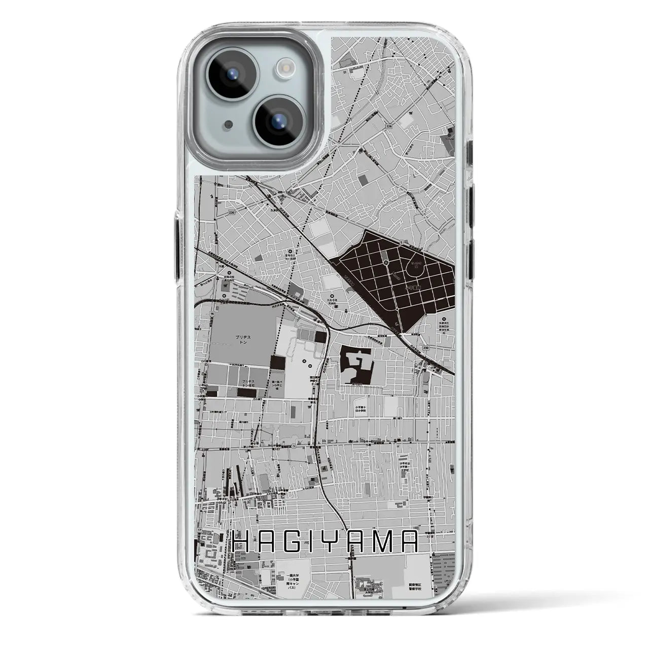 【萩山(東京都)】地図柄iPhoneケース(MagSafeタイプ)
