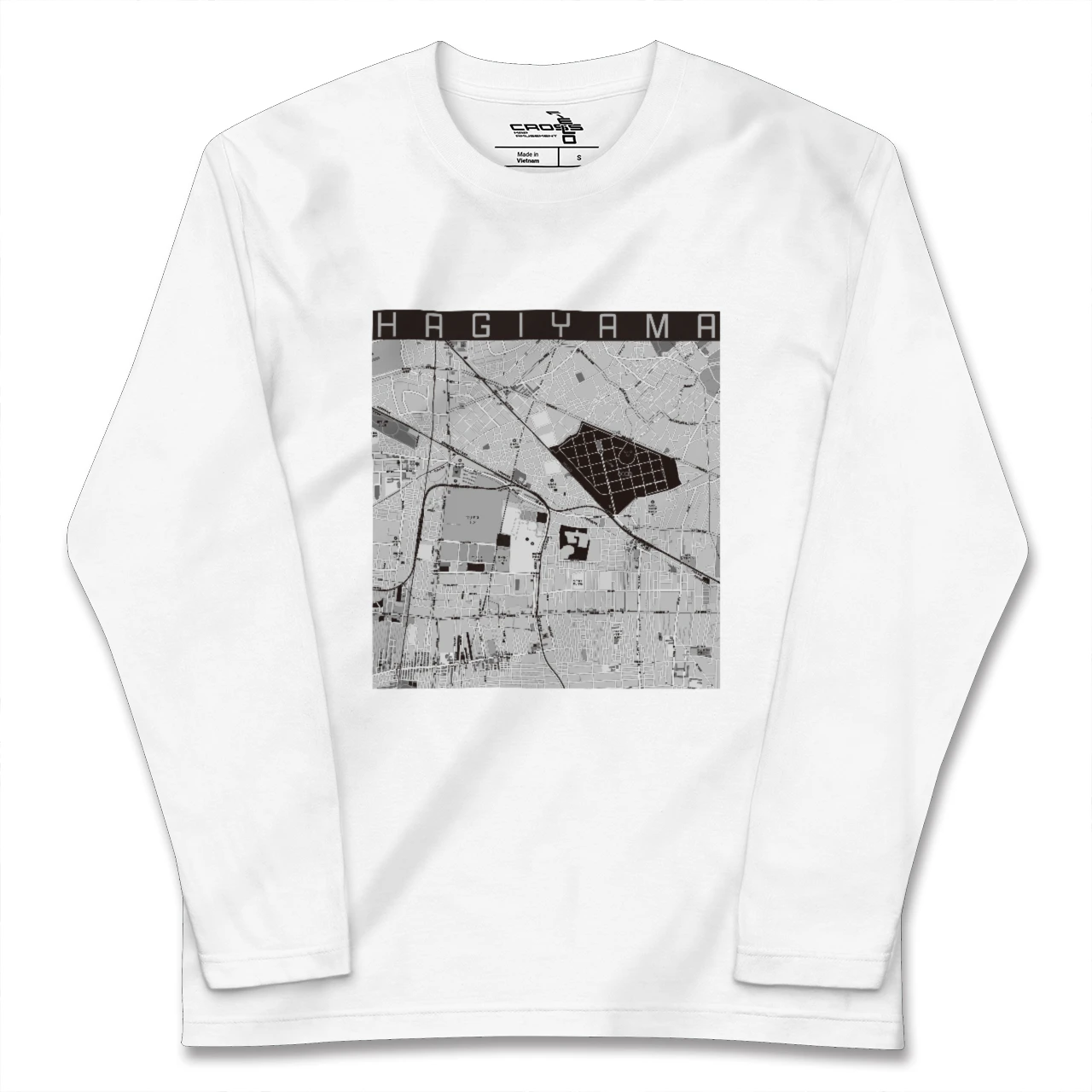 【萩山(東京都)】地図柄ロングスリーブTシャツ
