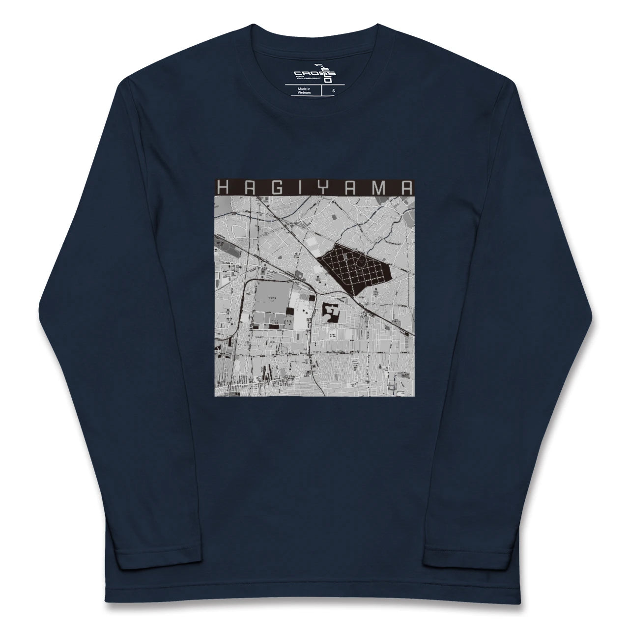 【萩山(東京都)】地図柄ロングスリーブTシャツ