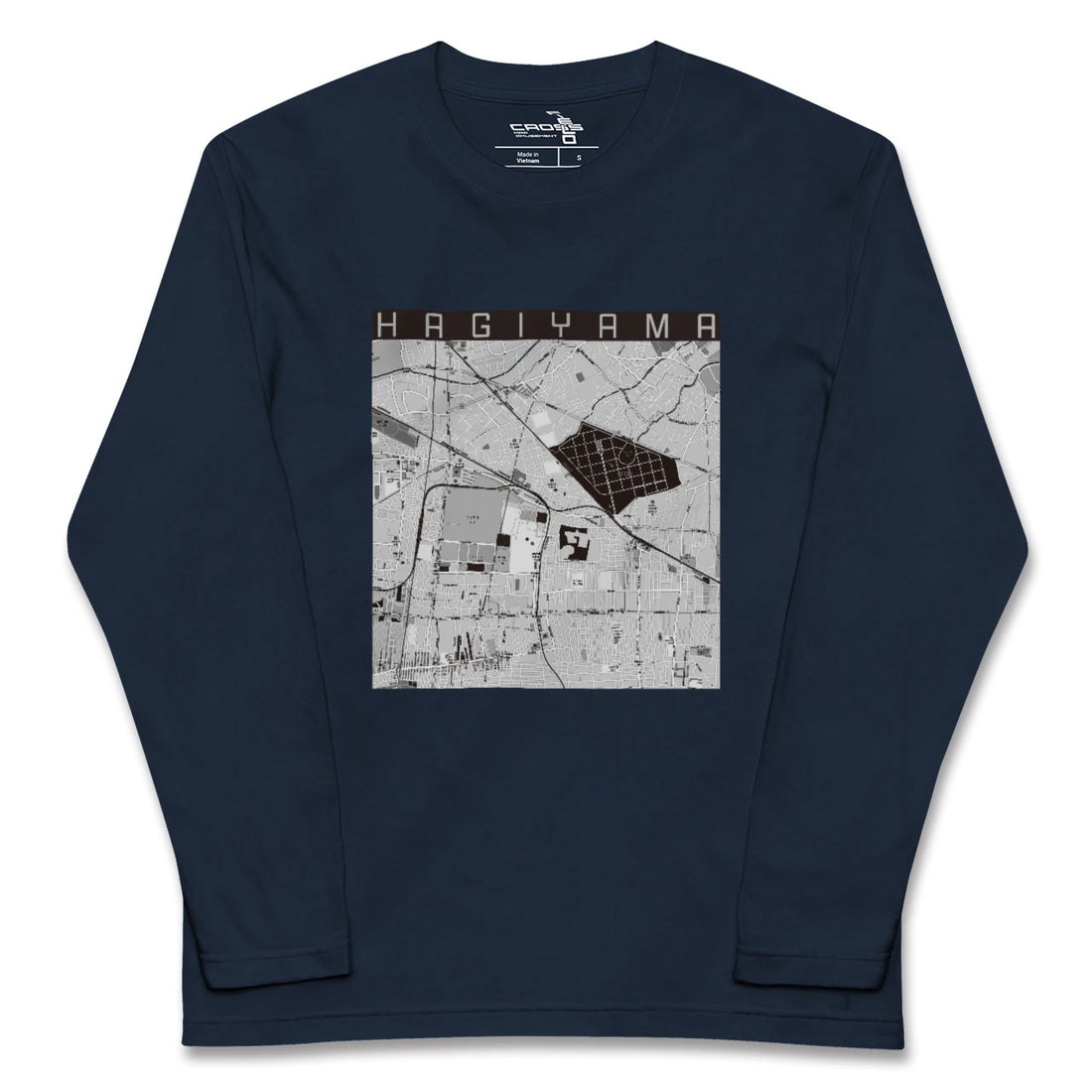 【萩山(東京都)】地図柄ロングスリーブTシャツ