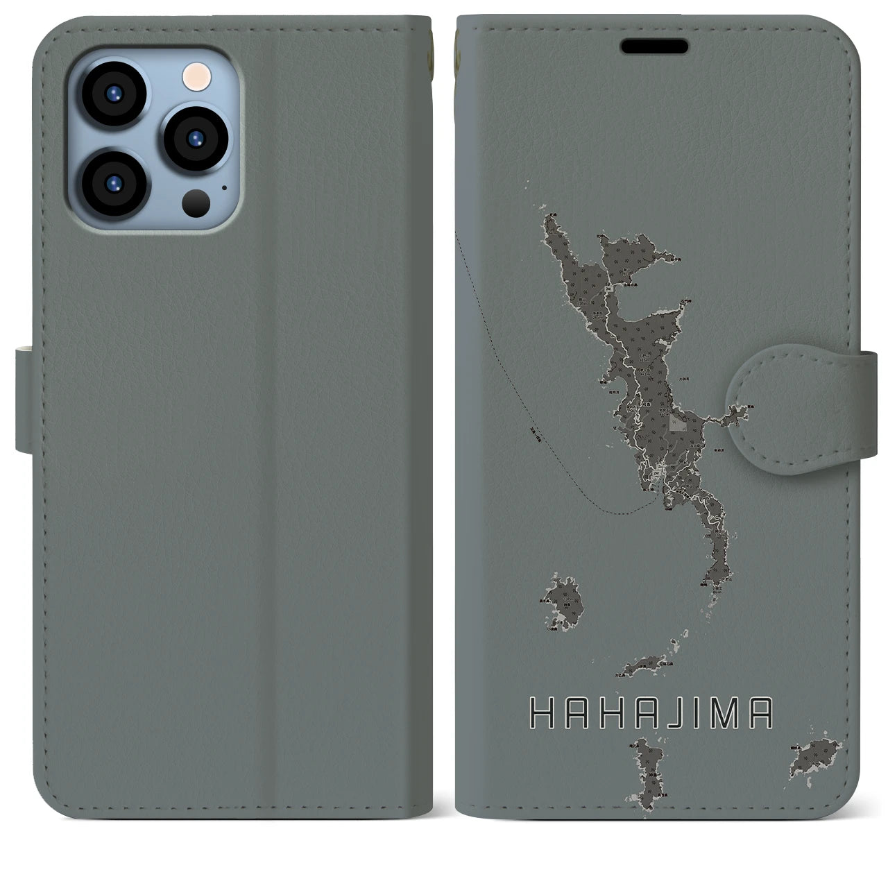 【母島(東京都)】地図柄iPhoneケース(手帳タイプ)