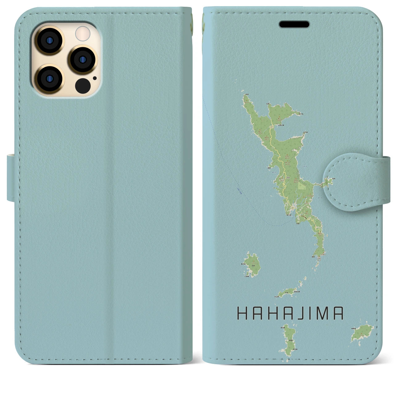【母島(東京都)】地図柄iPhoneケース(手帳タイプ)ナチュラル・iPhone 12 Pro Max 用