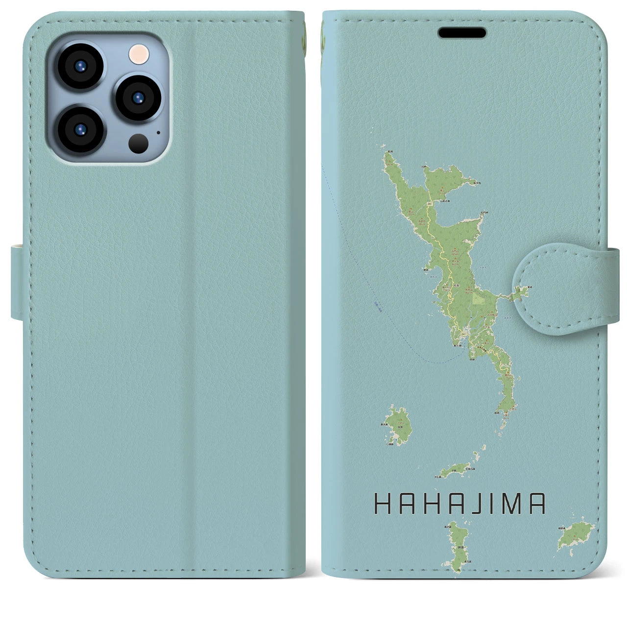【母島(東京都)】地図柄iPhoneケース(手帳タイプ)ナチュラル・iPhone 13 Pro Max 用