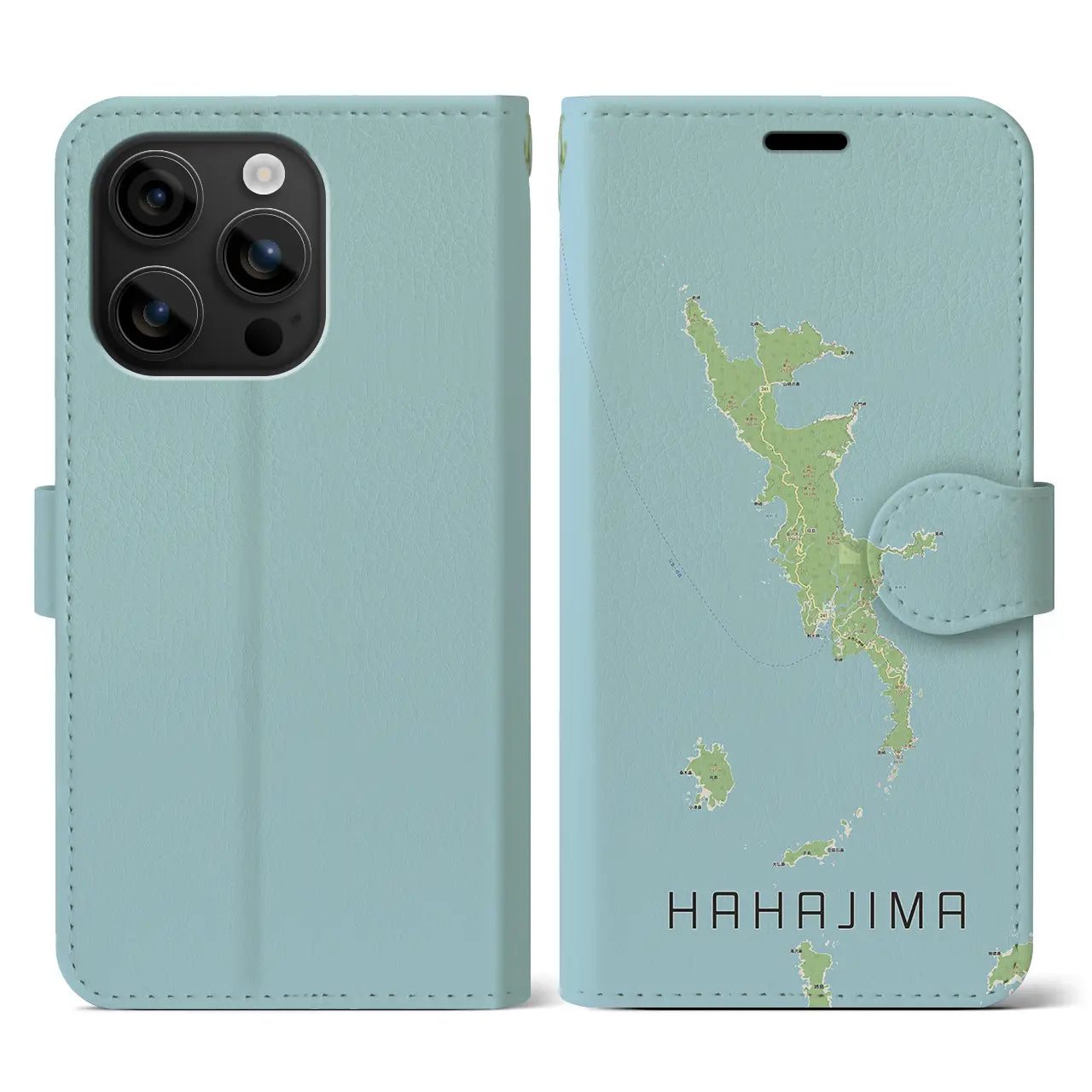【母島(東京都)】地図柄iPhoneケース(手帳タイプ)ナチュラル・iPhone 16 用