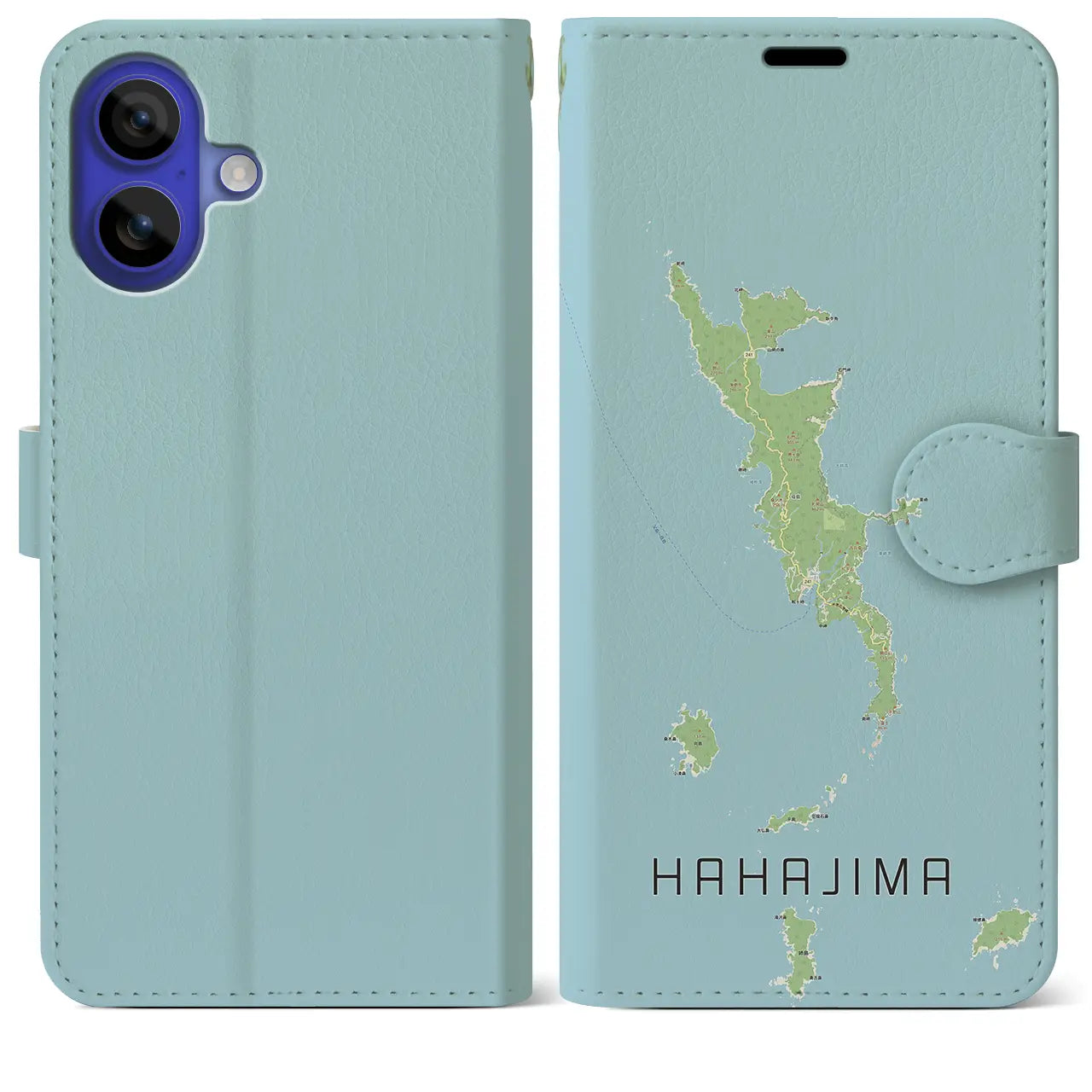 【母島(東京都)】地図柄iPhoneケース(手帳タイプ)ナチュラル・iPhone 16 Pro Max 用