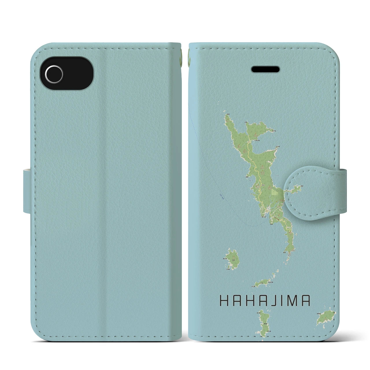 【母島(東京都)】地図柄iPhoneケース(手帳タイプ)ナチュラル・iPhone SE(第3 / 第2世代) / 8 / 7 / 6s / 6 用