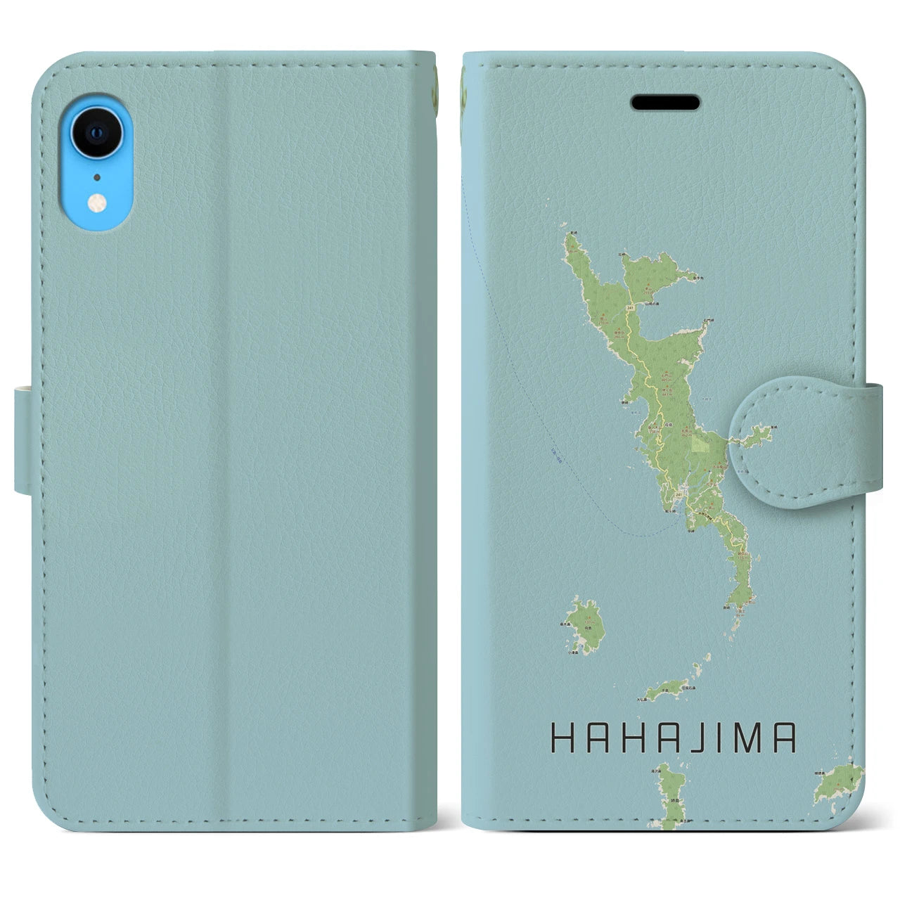 【母島(東京都)】地図柄iPhoneケース(手帳タイプ)ナチュラル・iPhone XR 用