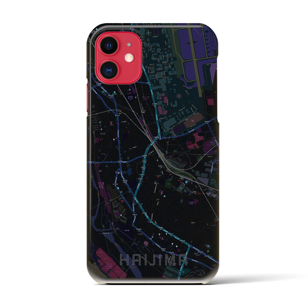 【拝島(東京都)】地図柄iPhoneケース(バックカバータイプ)