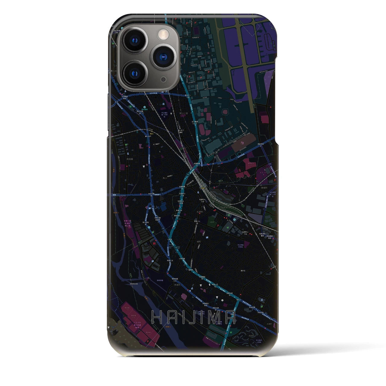 【拝島(東京都)】地図柄iPhoneケース(バックカバータイプ)