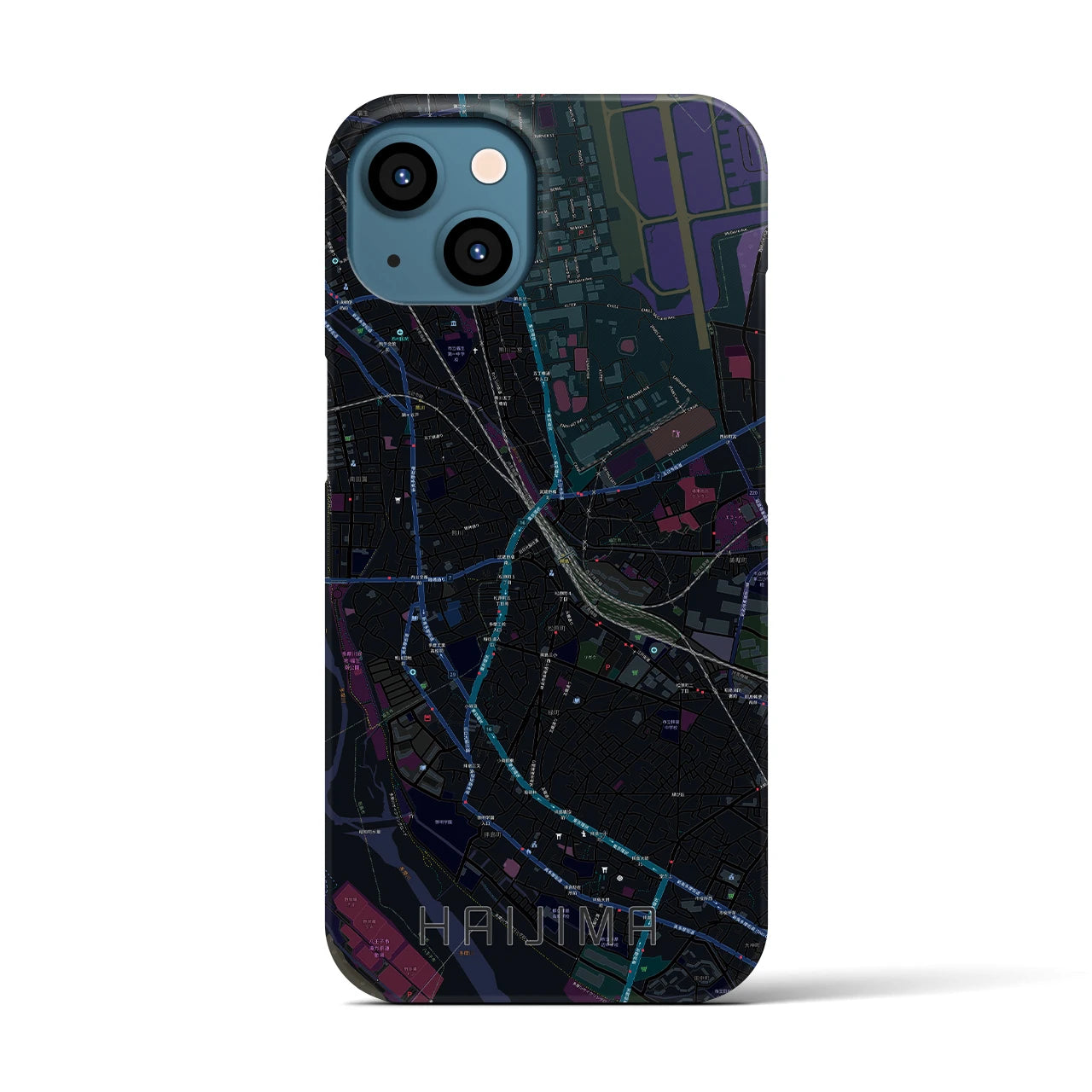 【拝島(東京都)】地図柄iPhoneケース(バックカバータイプ)