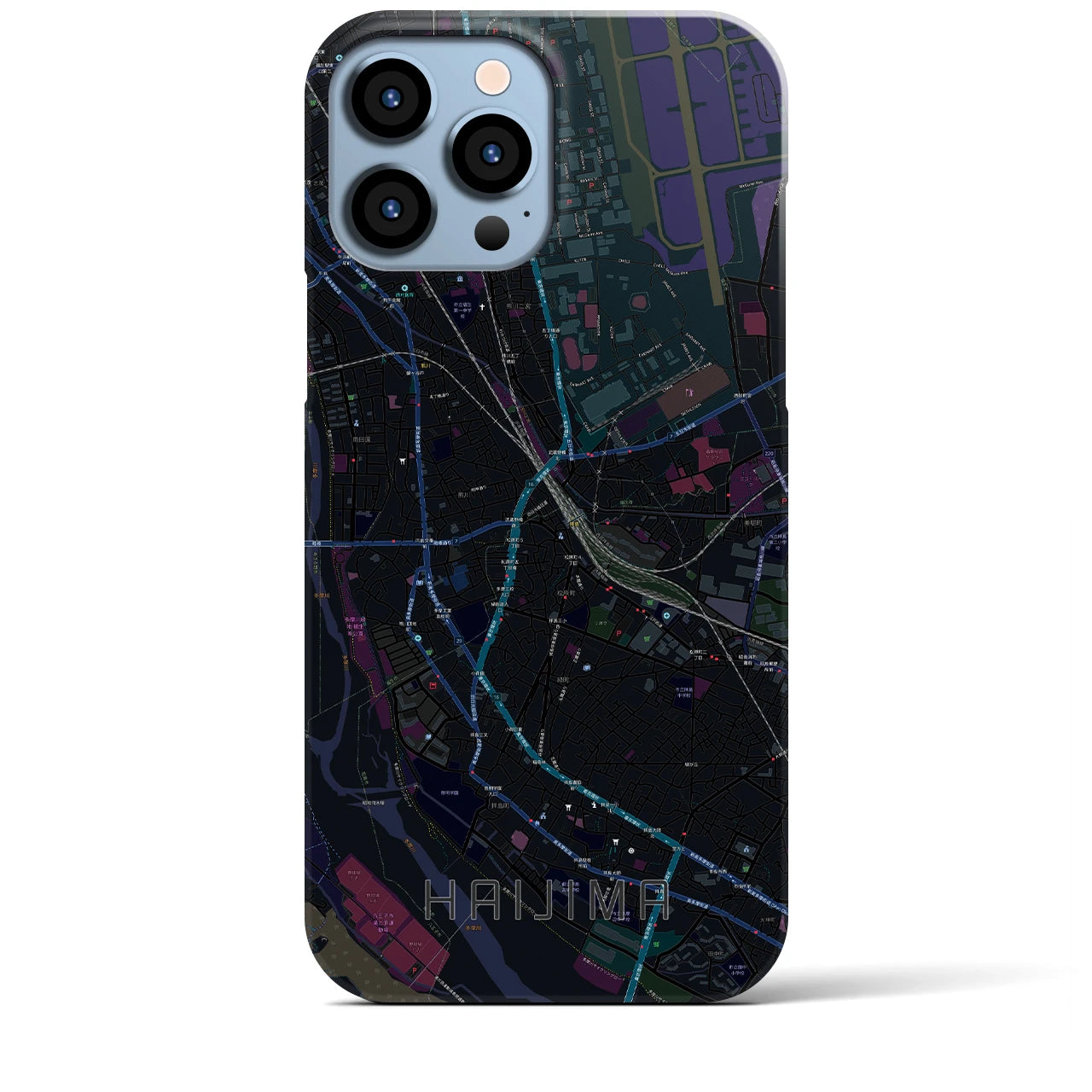 【拝島(東京都)】地図柄iPhoneケース(バックカバータイプ)