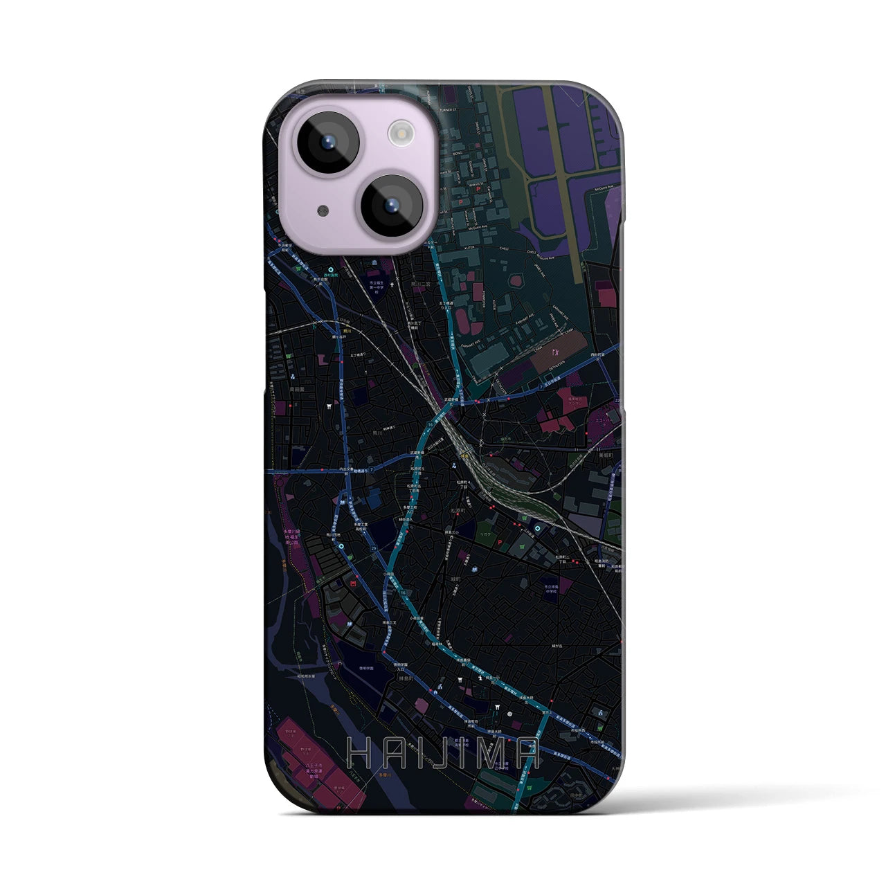 【拝島(東京都)】地図柄iPhoneケース(バックカバータイプ)
