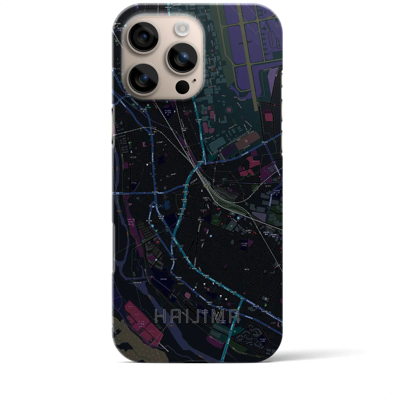 【拝島(東京都)】地図柄iPhoneケース(バックカバータイプ)