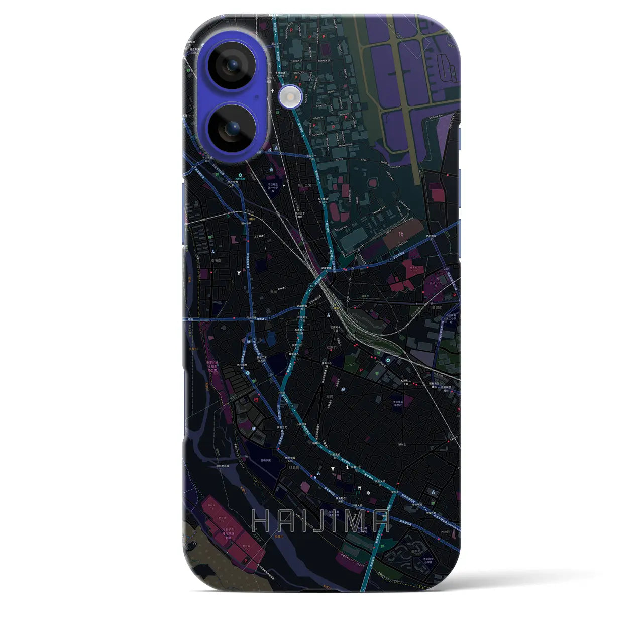 【拝島(東京都)】地図柄iPhoneケース(バックカバータイプ)