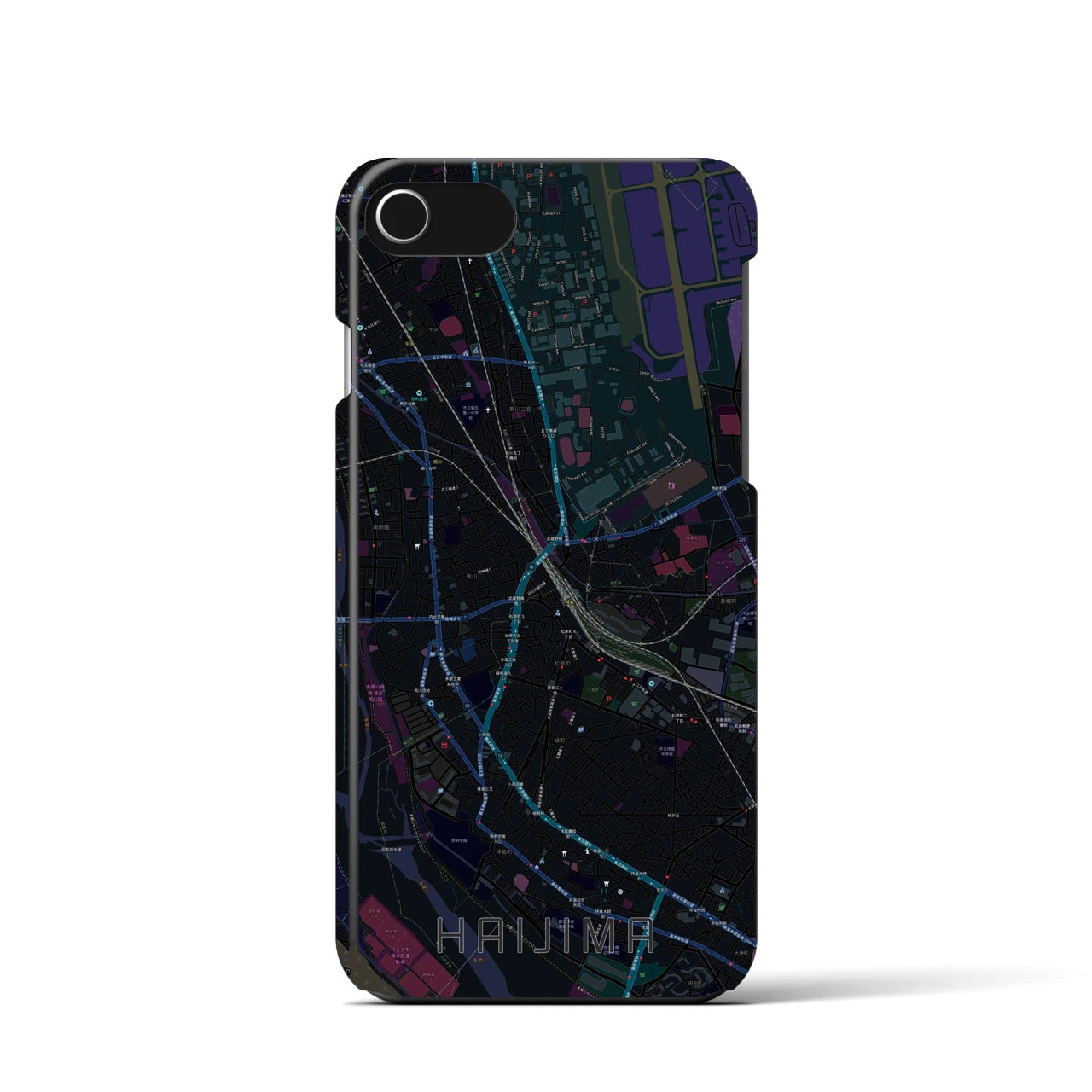 【拝島(東京都)】地図柄iPhoneケース(バックカバータイプ)