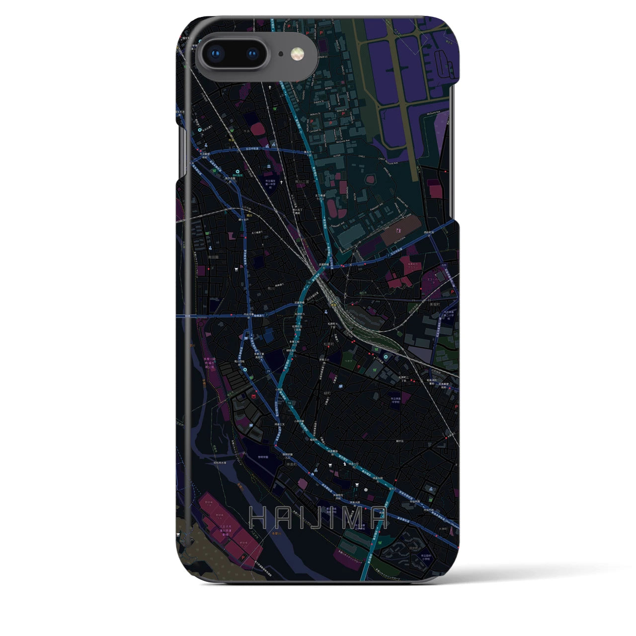 【拝島(東京都)】地図柄iPhoneケース(バックカバータイプ)