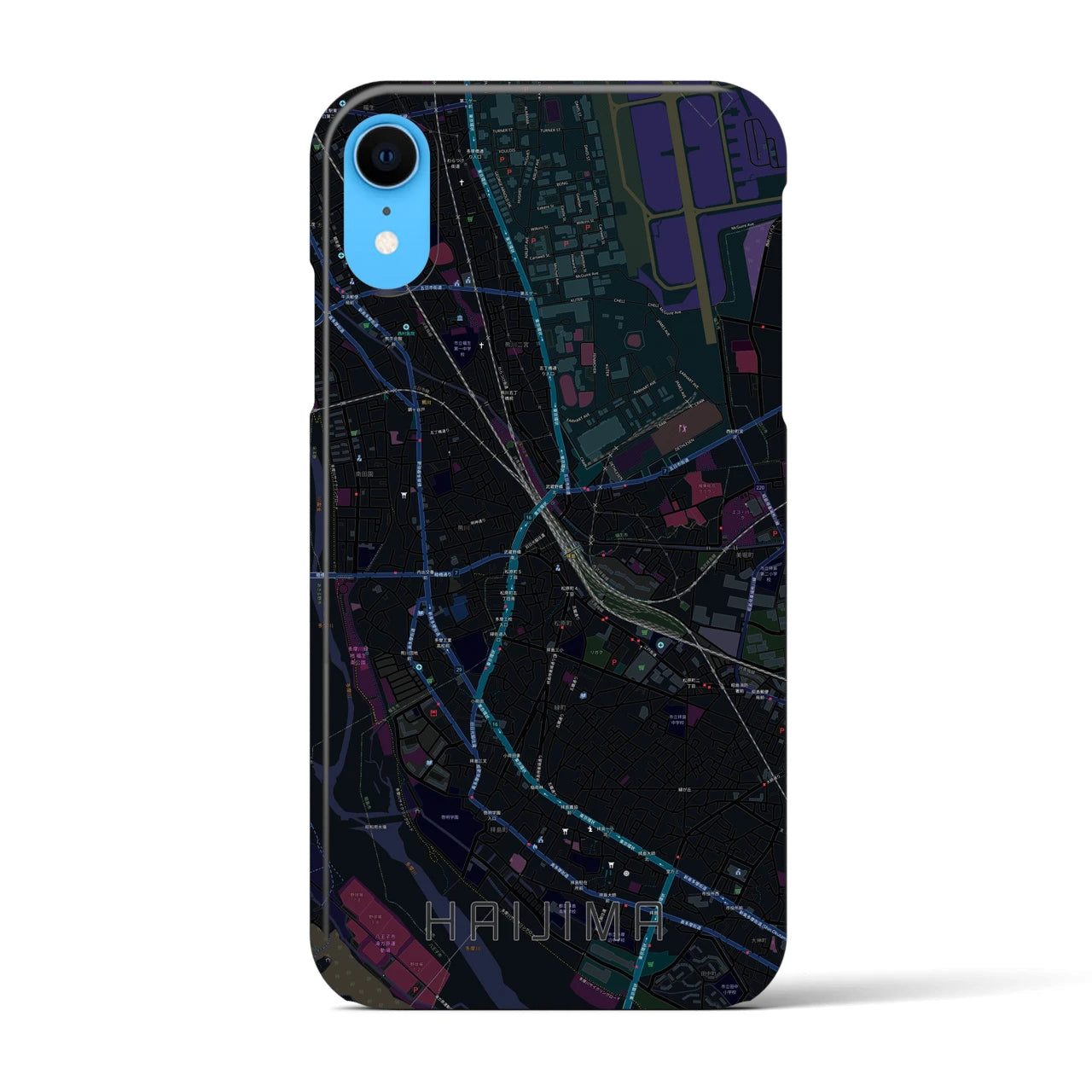 【拝島(東京都)】地図柄iPhoneケース(バックカバータイプ)