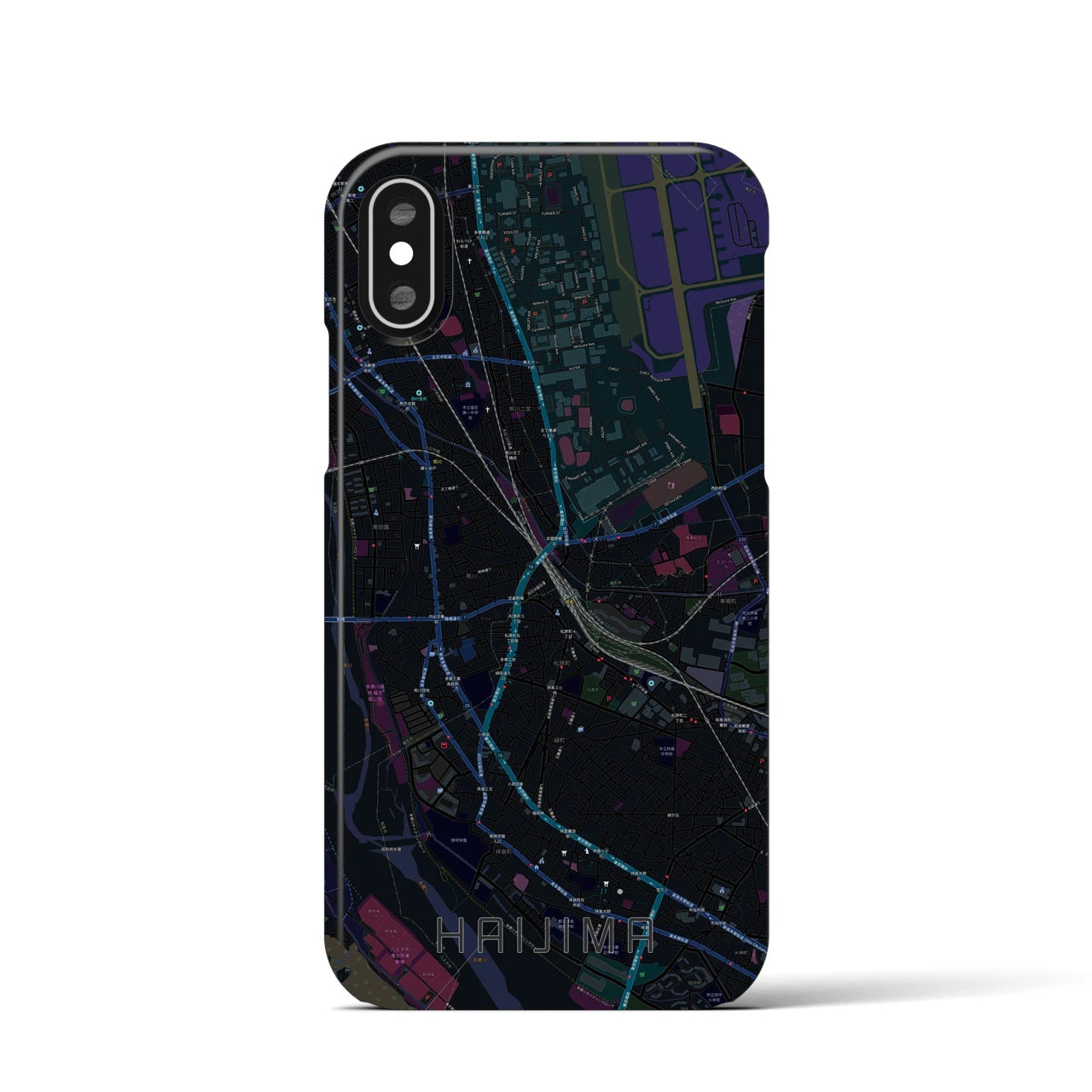 【拝島(東京都)】地図柄iPhoneケース(バックカバータイプ)