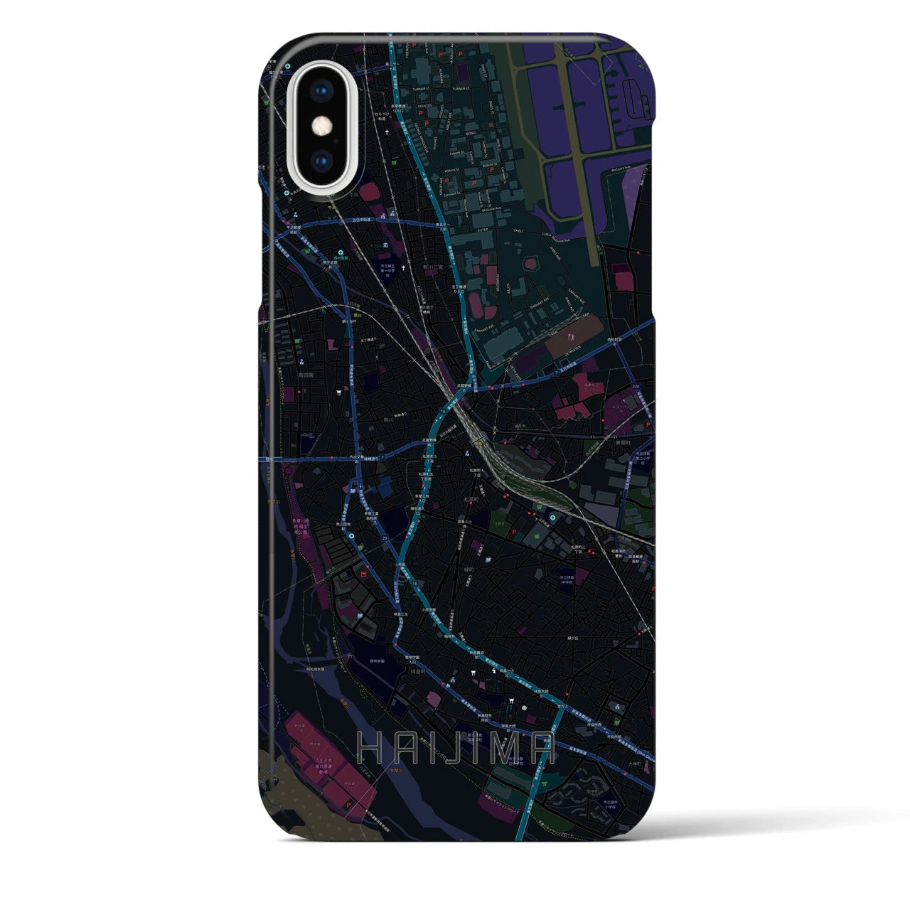 【拝島(東京都)】地図柄iPhoneケース(バックカバータイプ)