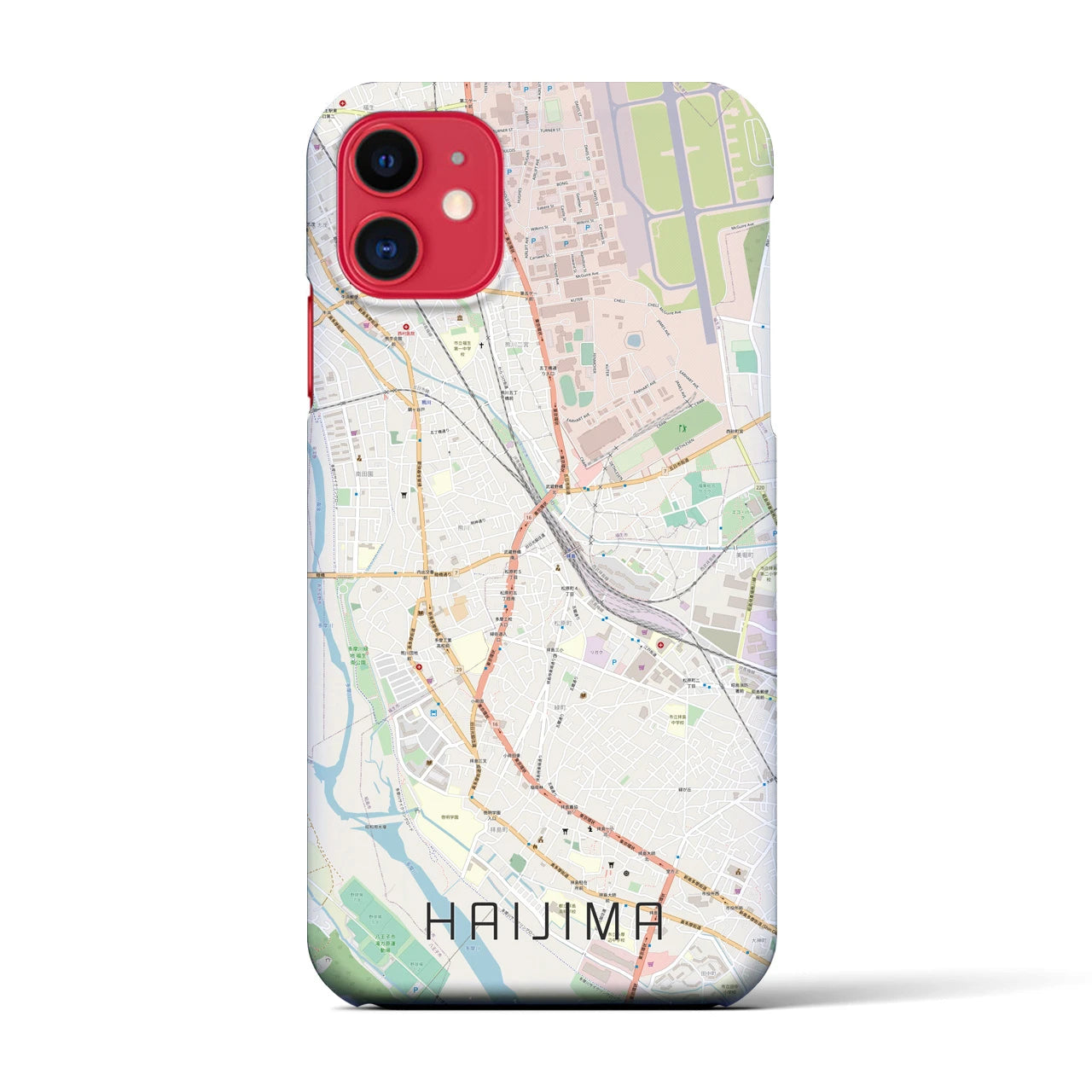 【拝島(東京都)】地図柄iPhoneケース(バックカバータイプ)
