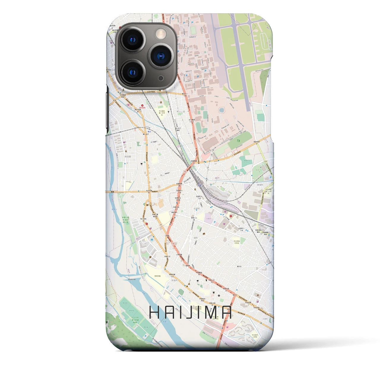 【拝島(東京都)】地図柄iPhoneケース(バックカバータイプ)
