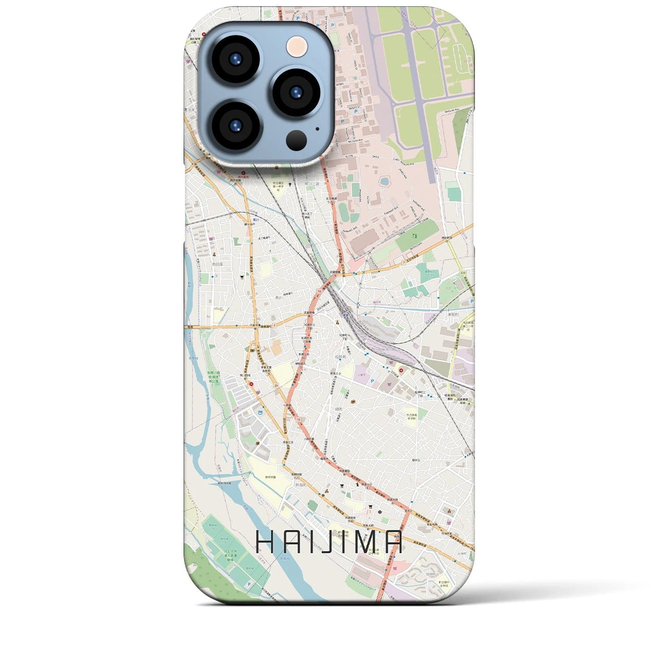 【拝島(東京都)】地図柄iPhoneケース(バックカバータイプ)