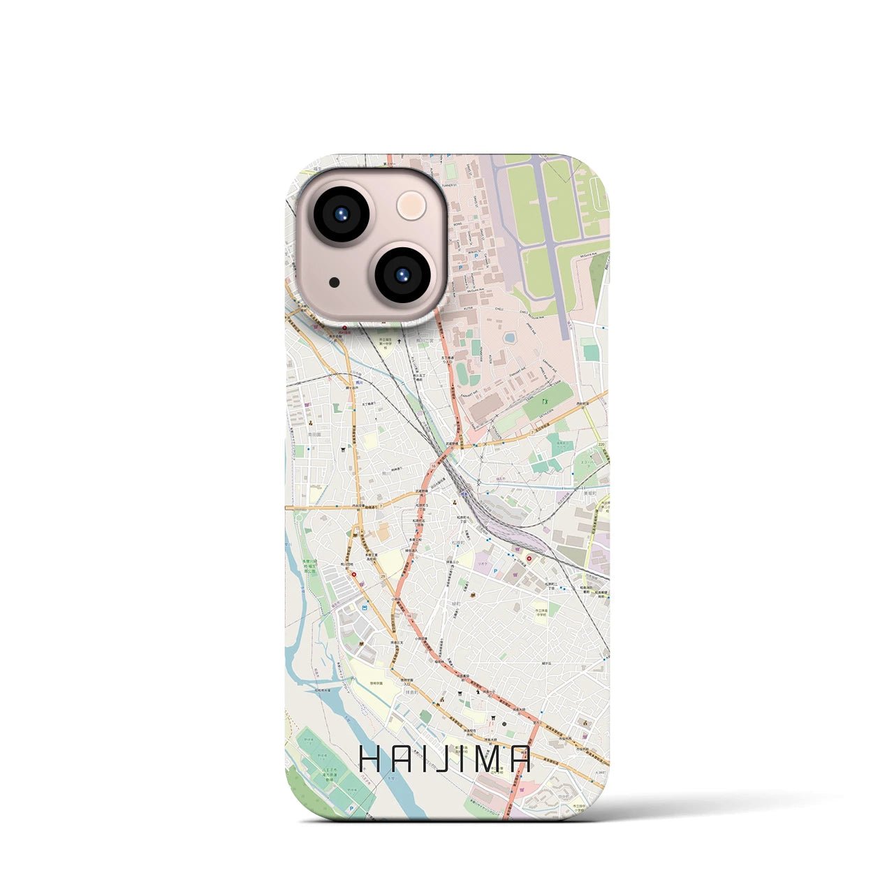 【拝島(東京都)】地図柄iPhoneケース(バックカバータイプ)