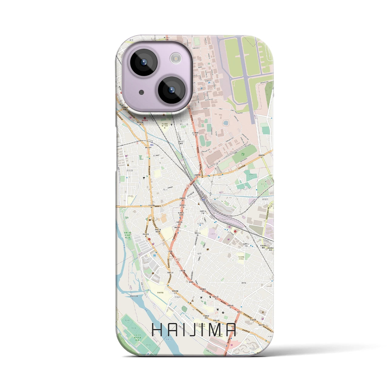 【拝島(東京都)】地図柄iPhoneケース(バックカバータイプ)