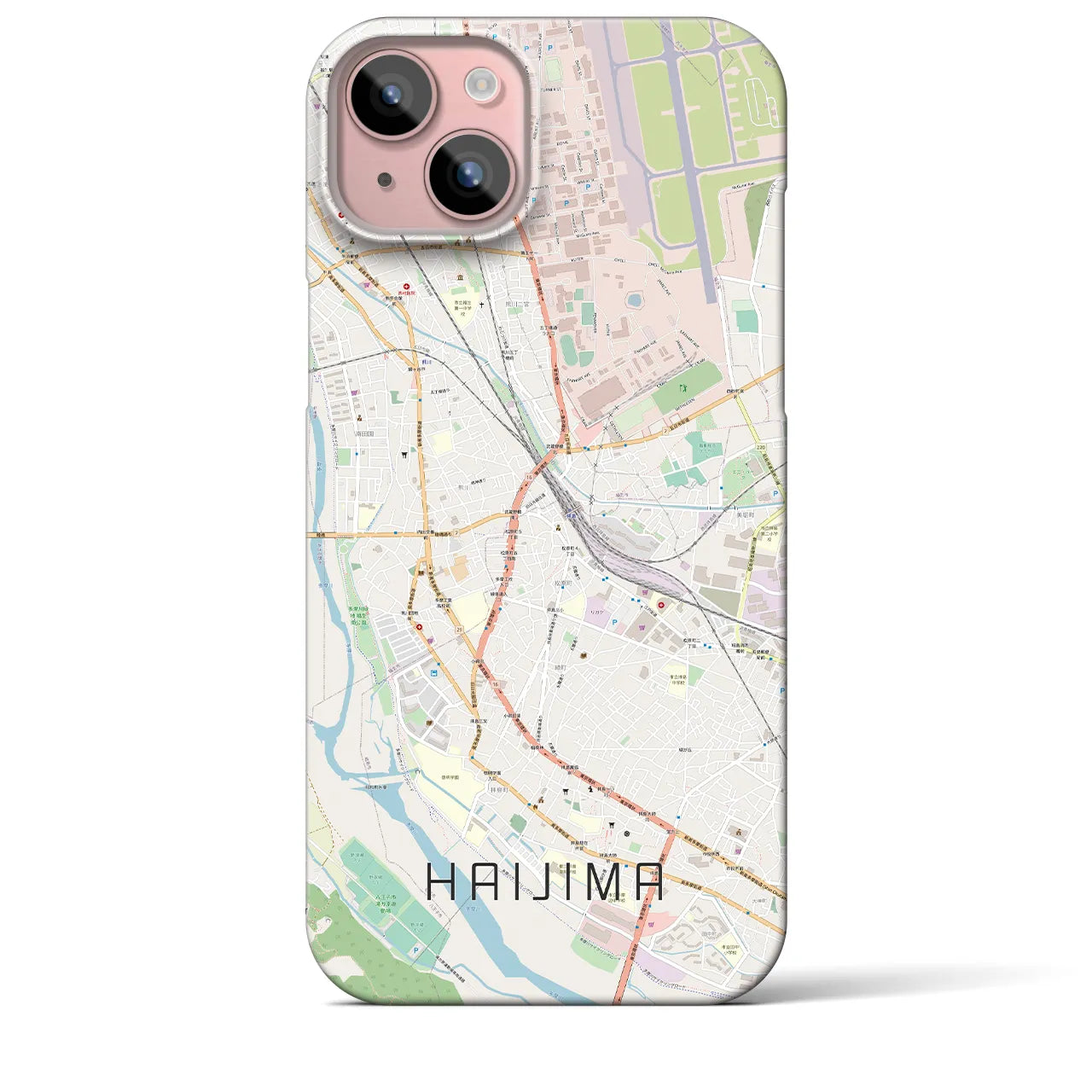 【拝島(東京都)】地図柄iPhoneケース(バックカバータイプ)