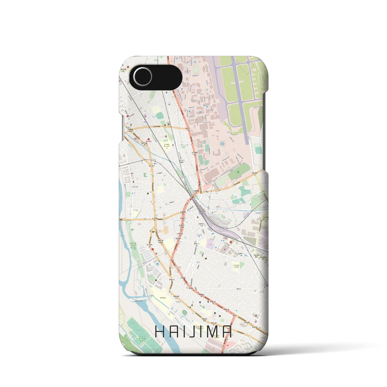 【拝島(東京都)】地図柄iPhoneケース(バックカバータイプ)