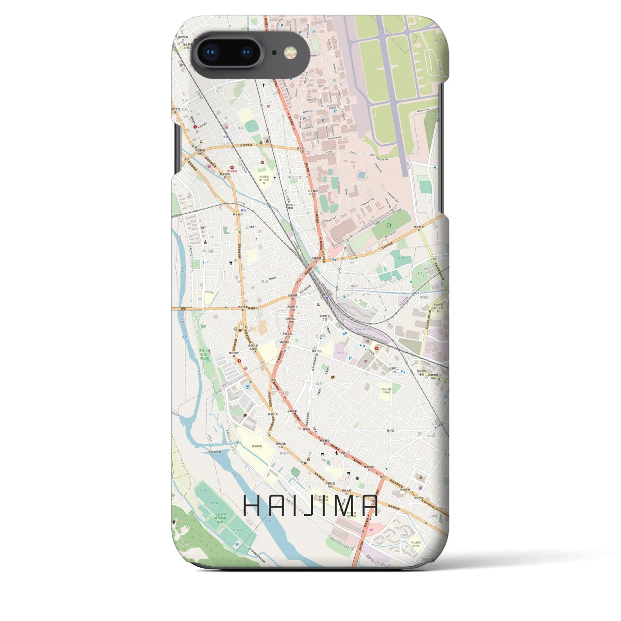 【拝島(東京都)】地図柄iPhoneケース(バックカバータイプ)