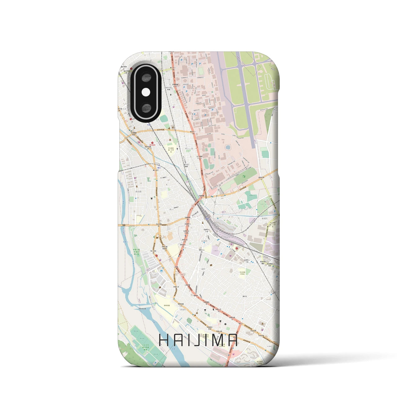 【拝島(東京都)】地図柄iPhoneケース(バックカバータイプ)