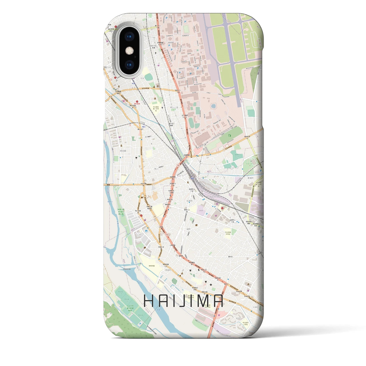 【拝島(東京都)】地図柄iPhoneケース(バックカバータイプ)