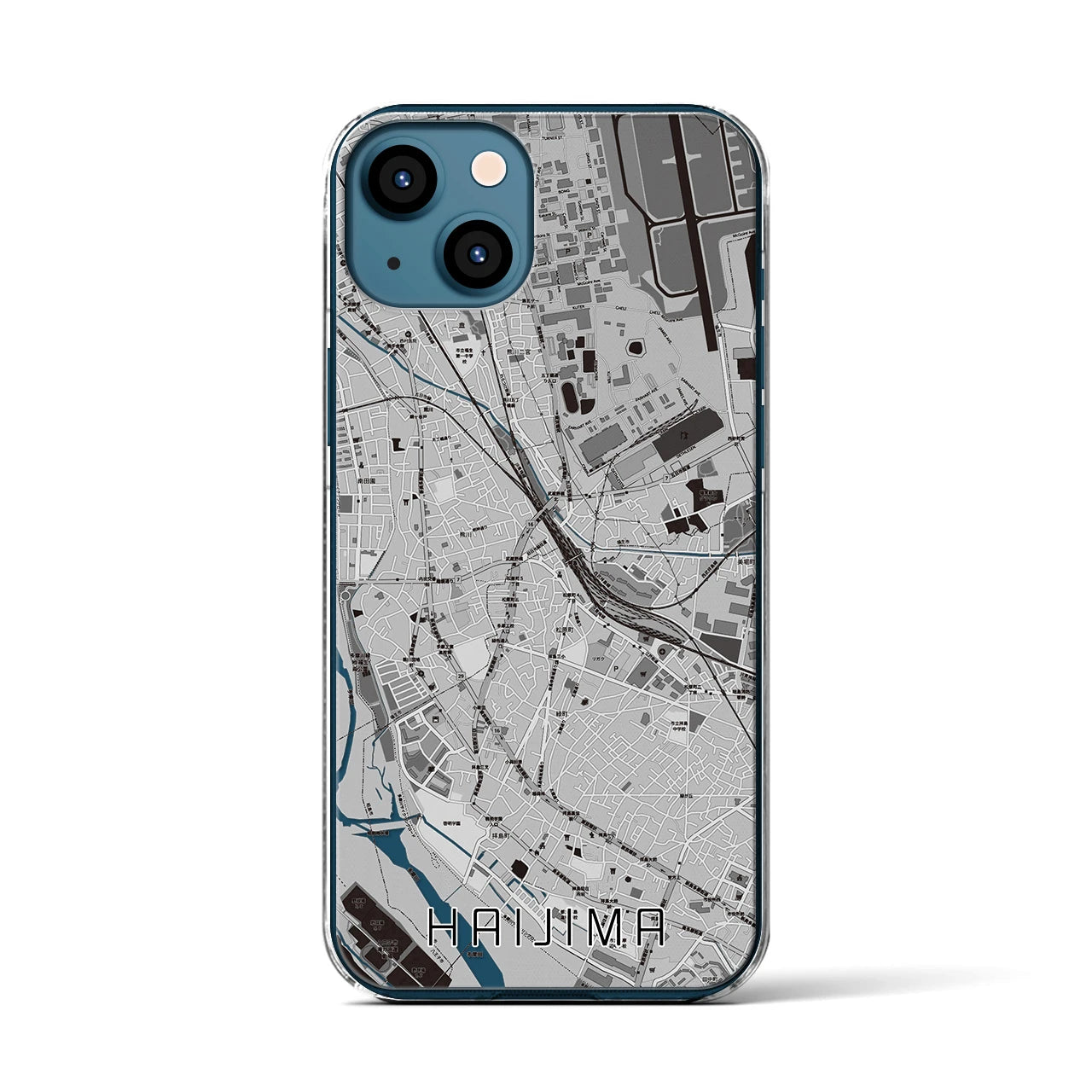 【拝島(東京都)】地図柄iPhoneケース(クリアタイプ)