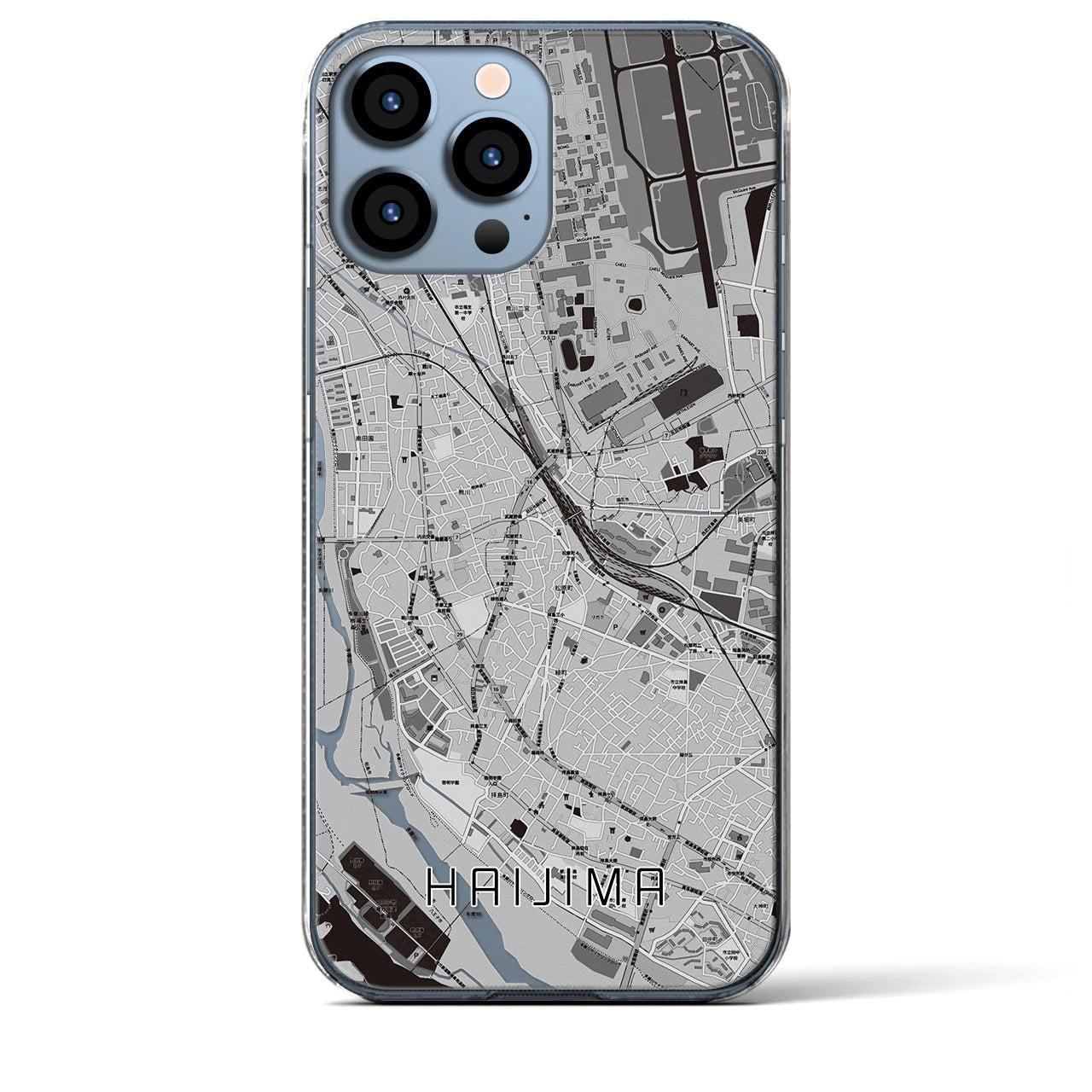 【拝島(東京都)】地図柄iPhoneケース(クリアタイプ)