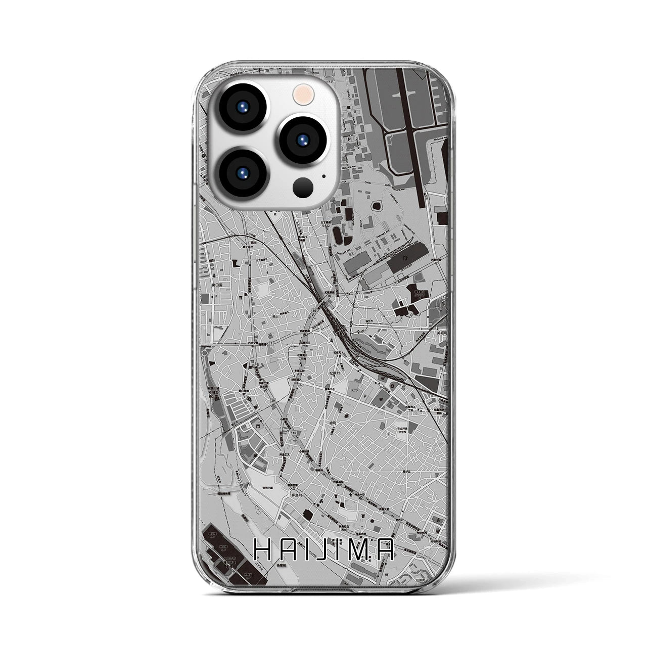 【拝島(東京都)】地図柄iPhoneケース(クリアタイプ)