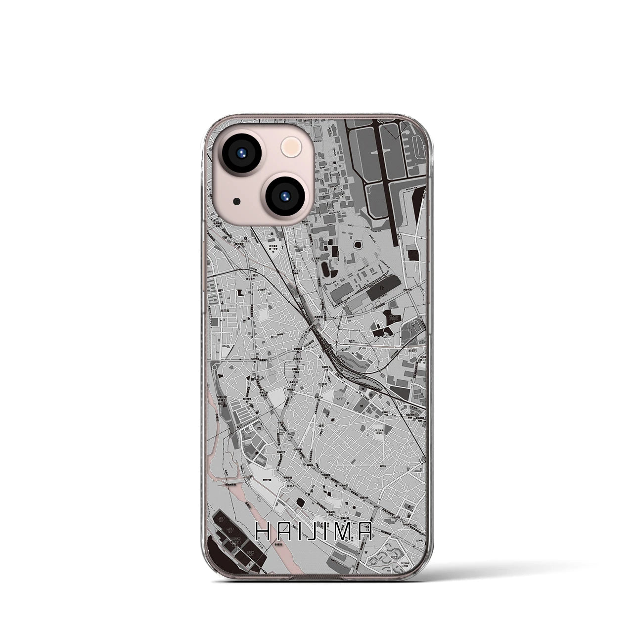 【拝島(東京都)】地図柄iPhoneケース(クリアタイプ)