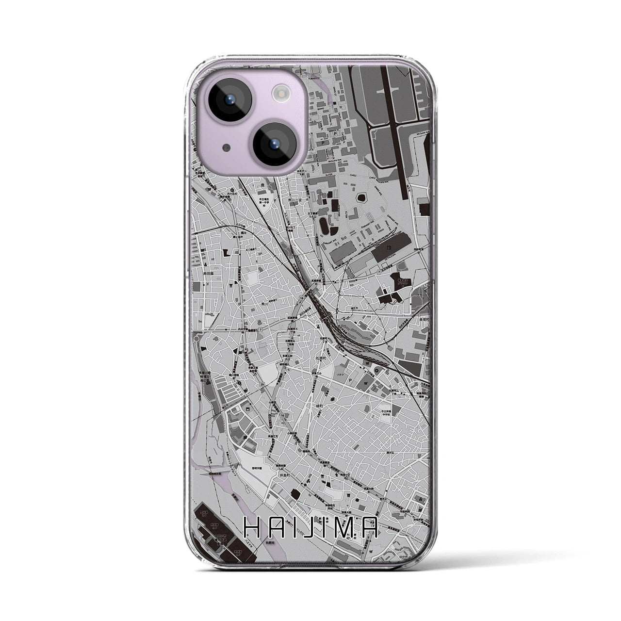 【拝島(東京都)】地図柄iPhoneケース(クリアタイプ)