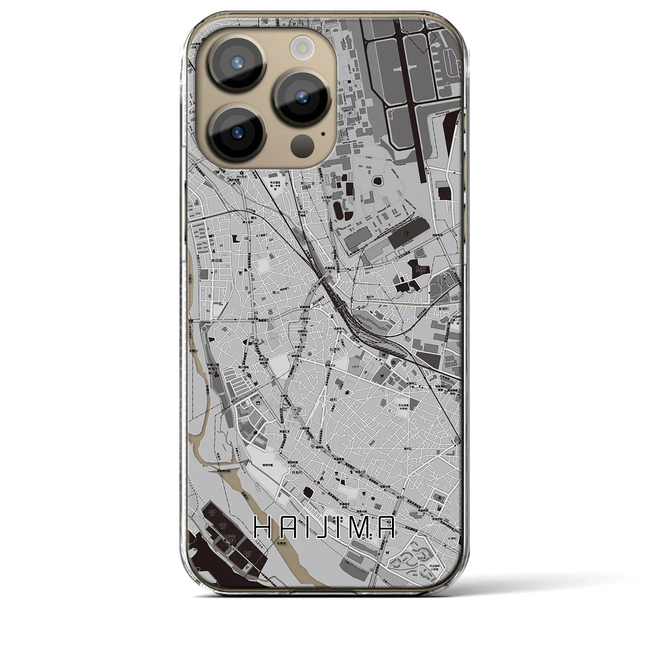 【拝島(東京都)】地図柄iPhoneケース(クリアタイプ)